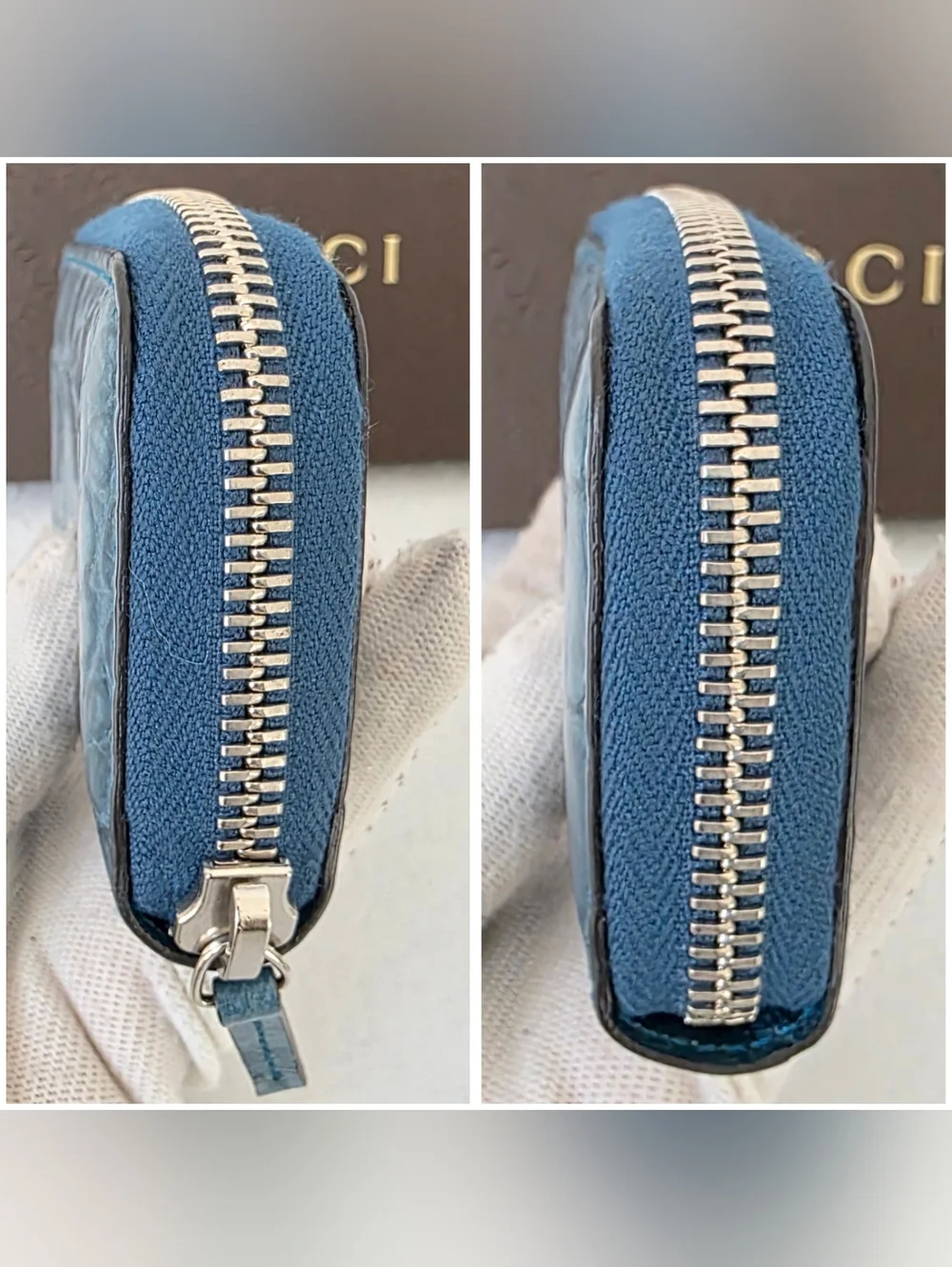 Auth Gucci Croc Embossed Card Holder - Picture 8 of 9